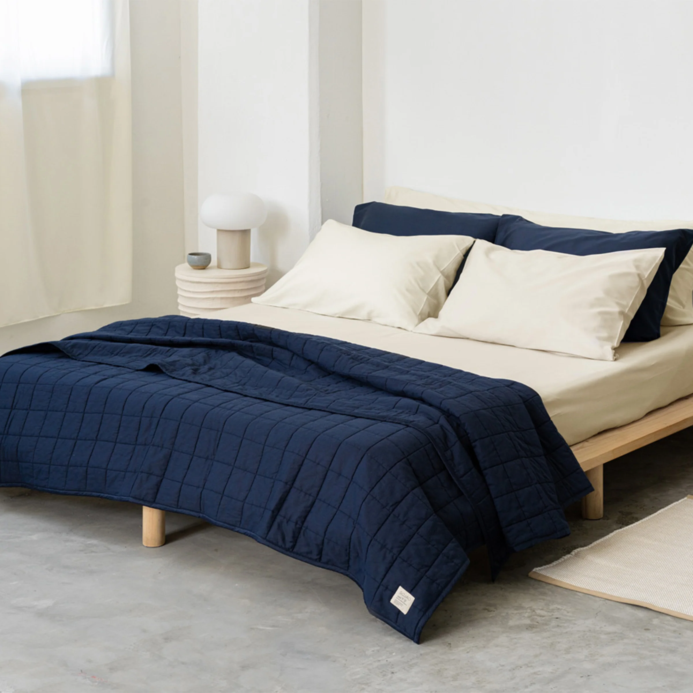 Classic Navy Organic Cotton Quilts - Image 5