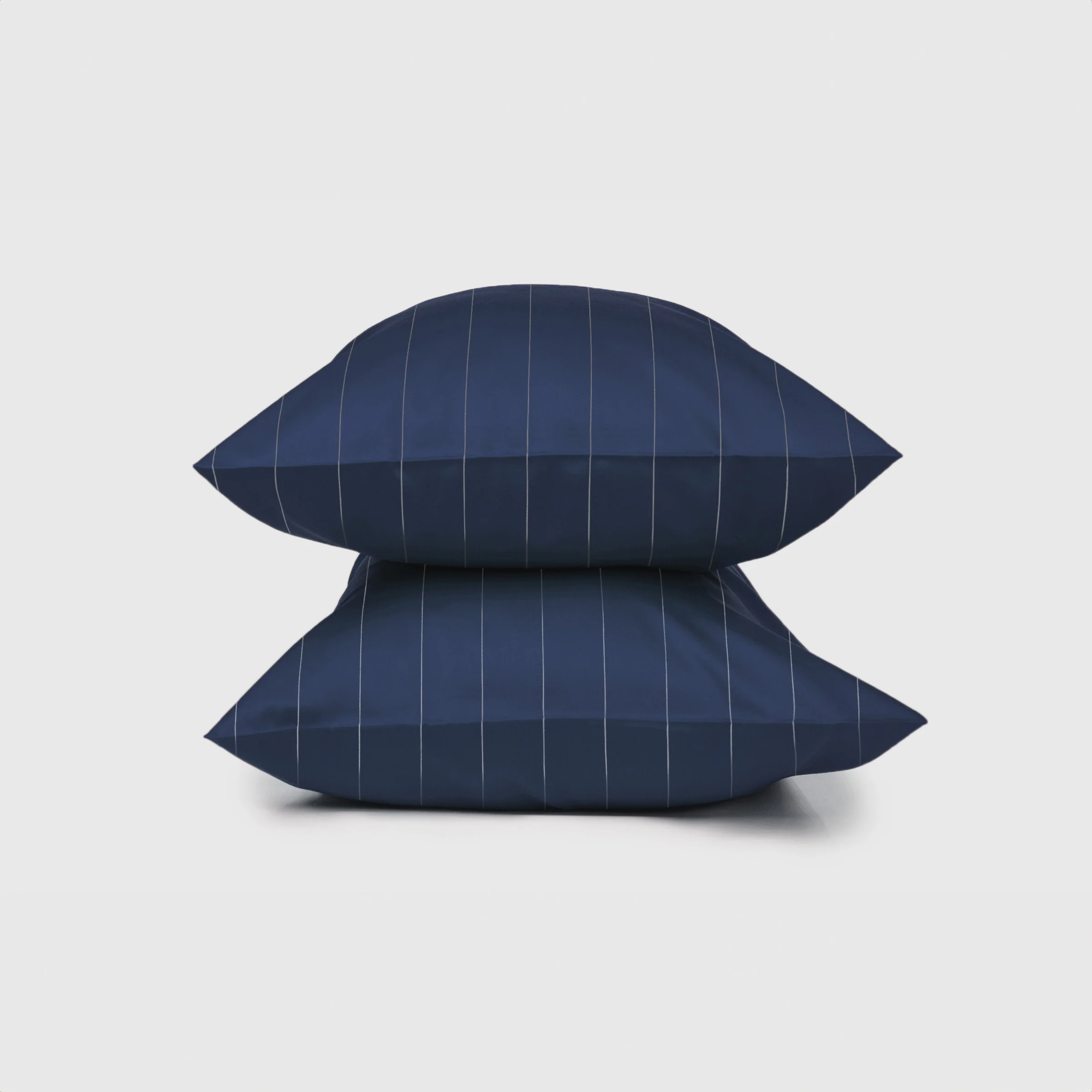 Classic Navy Pinstripes Pillow Case Pair - Image 3
